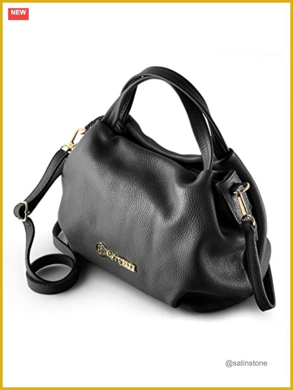 Italian Leather Crossbody Satchel Bag Shoulder Handbag